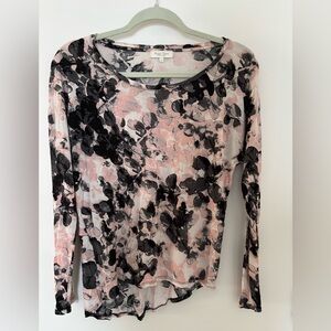 Part Two Pink & Black Floral Long Sleeve Tee